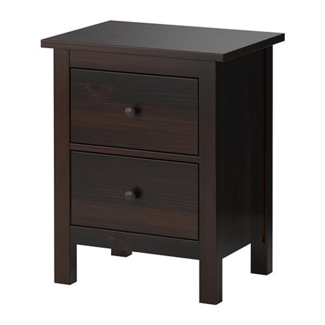 HEMNES                Chest with 2 drawers, black-brown