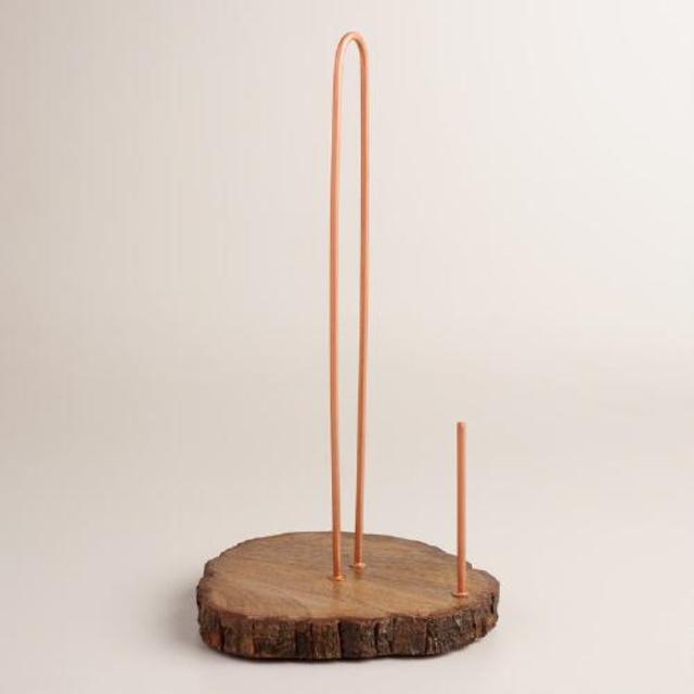 Copper and Wood Paper Towel Holder