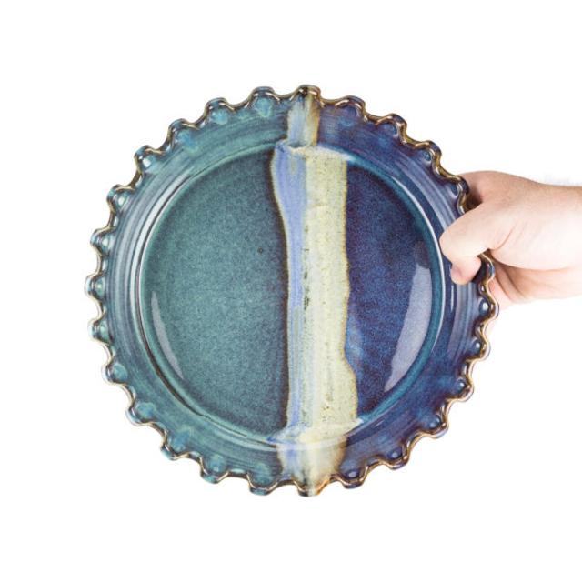Stoneware Pottery Pie Plate in Treasure Glaze // oven safe // stoneware pie pan // ceramic pie dish // pottery pie pan // ovenware