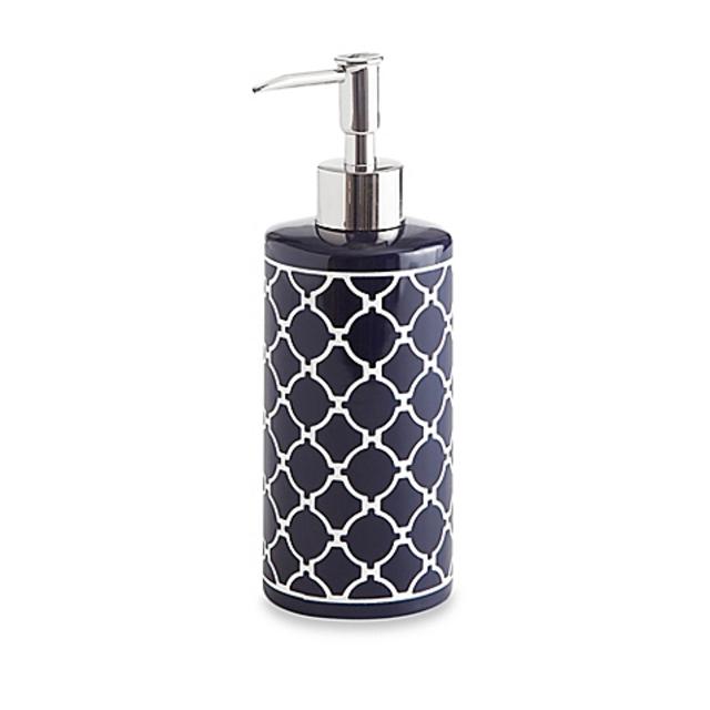 Jill Rosenwald Hampton Links Lotion Dispenser in Navy/White