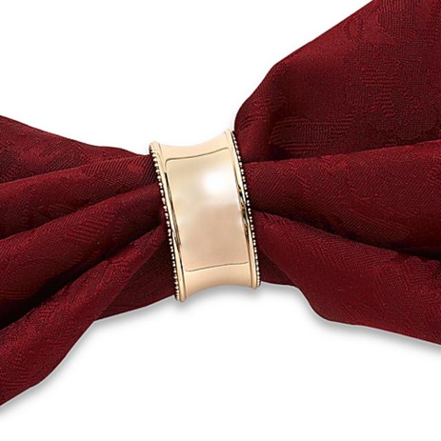 Beaded Elegance Napkin Ring in Gold