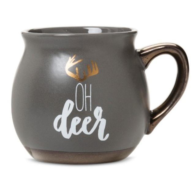 Product description page - "Oh Deer" 16oz Stoneware Belly Mug Brown - Threshold™
