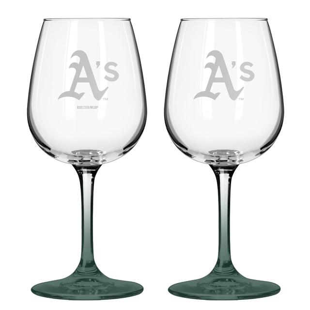 MLB Satin Etch 2-Ounce Wine Glass (Pack of 2)