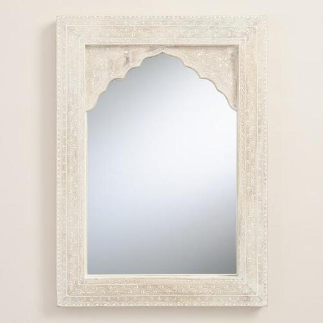 Whitewashed Wood Mirror