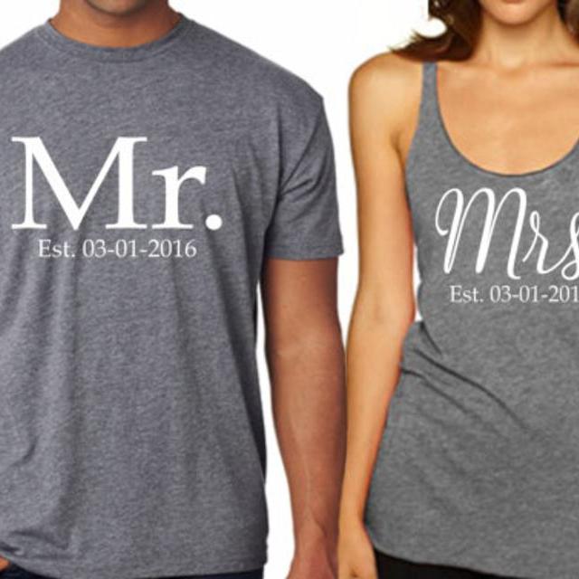 MR MRS, Mr Mrs tank top, newlywed shirt, wedding gift, bridal gift, gift for bride and groom, mrs shirt, mr shirt, couples shirts