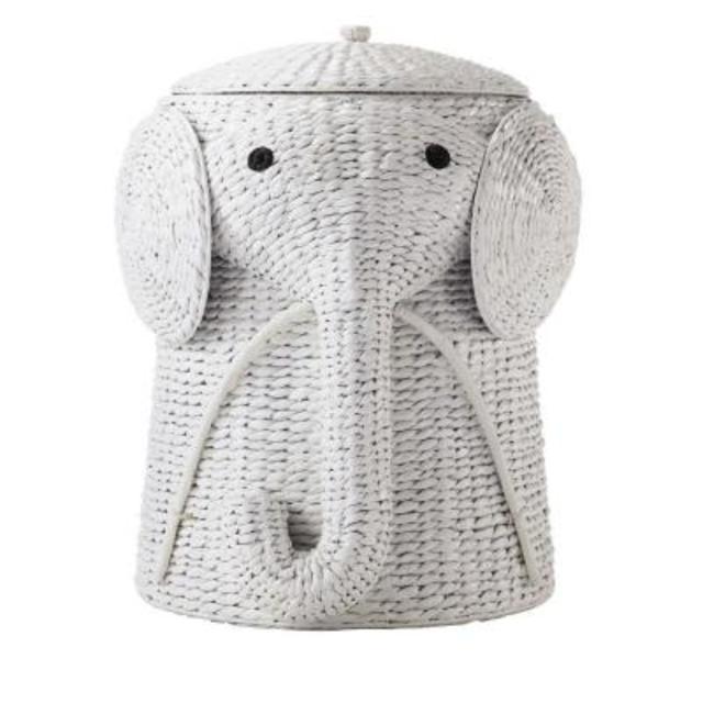 20.5 in. W Animal Laundry Hamper in White