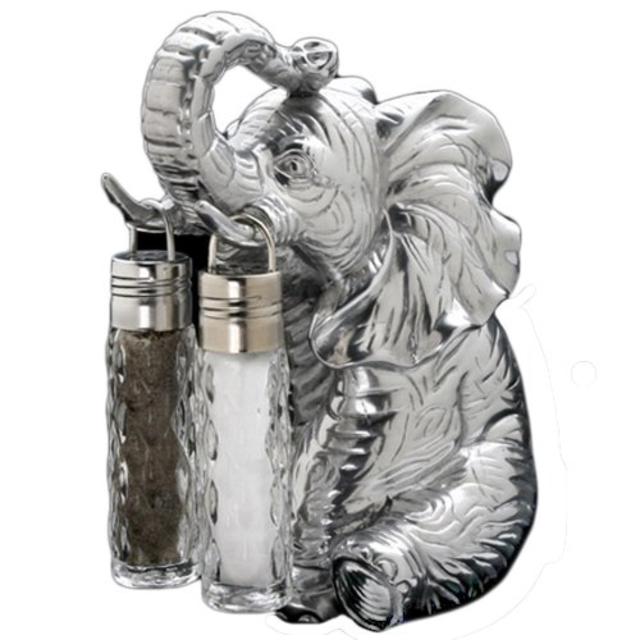 Arthur Court Elephant Hanging Salt and Pepper Set