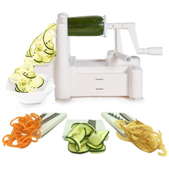 Spiralizer Tri-Blade Vegetable Slicer, Strongest-and-Heaviest Duty, Best Veggie Pasta & Spaghetti Maker