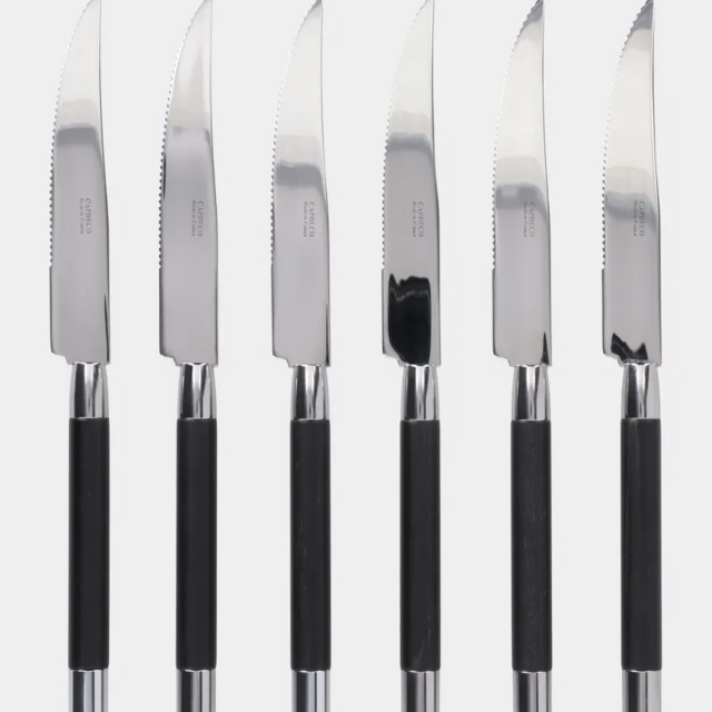 CapdecoConty 6-Piece Steak Knives, Black Wood