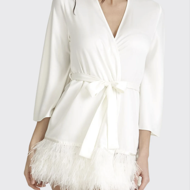 Rya CollectionSwan Feather-Trim Robe