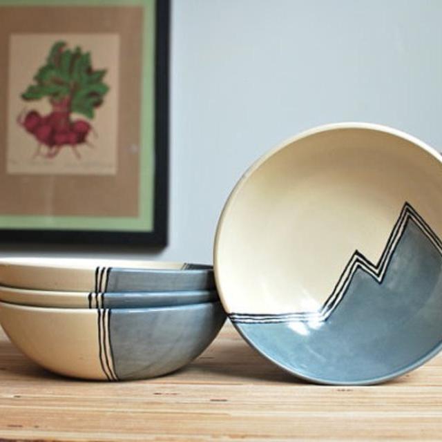 Cereal Bowls - Set of 4 in Grey Mountains