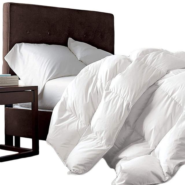 Luxurious King/California King Size Siberian Goose Down Comforter, 1200 Thread Count 100% Egyptian Cotton, 50 oz Fill Weight, 1200TC, White Solid