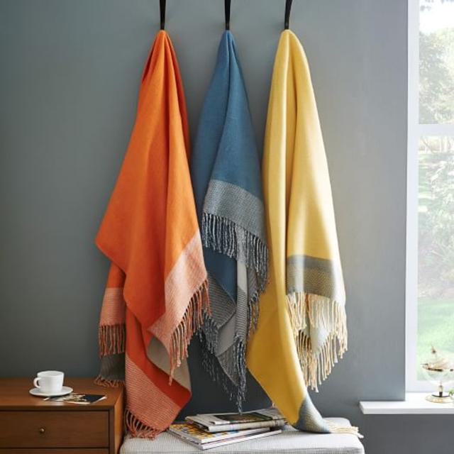 Reversible Border Stripe Throw: Horseradish