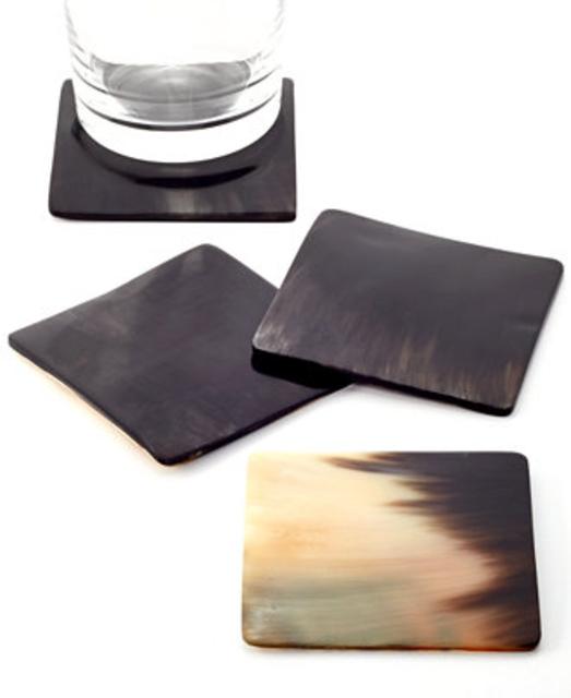 Heart of Haiti Set of 4 Horn Coasters