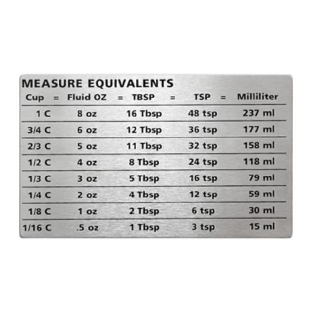 Stainless Steel Measure Equivalents Magnet