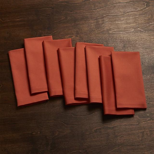 Fete Orange Cloth Dinner Napkins Set of Eight