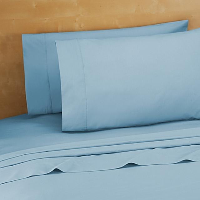220-Thread-Count 100% Cotton Full Sheet Set in Light Blue