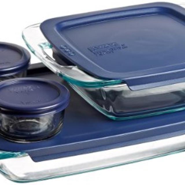 Pyrex Easy Grab 8-Piece Glass Bakeware and Food Storage Set