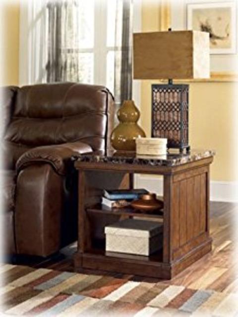 Signature Design by Ashley T838-3 Merihill Collection End Table, Medium Brown