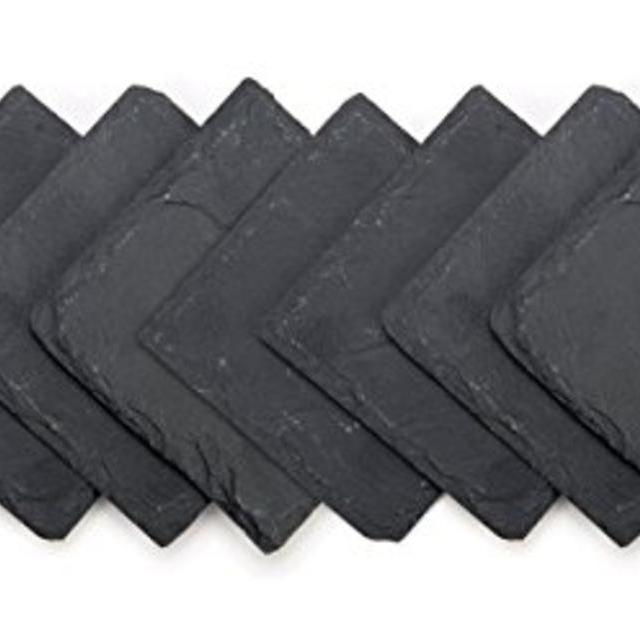 Slate Drink Coasters - Set of 8 - 4" x 4" By Trademark Innovations