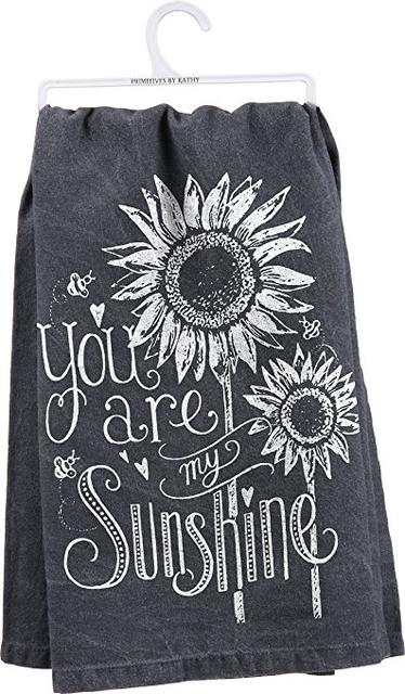 Primitives By Kathy My Sunshine Dish Towel, Black, 28" Square