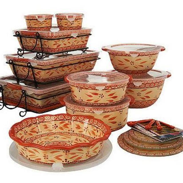 Black- Temp-tations Old World 24-piece Complete Oven- to-Table Set