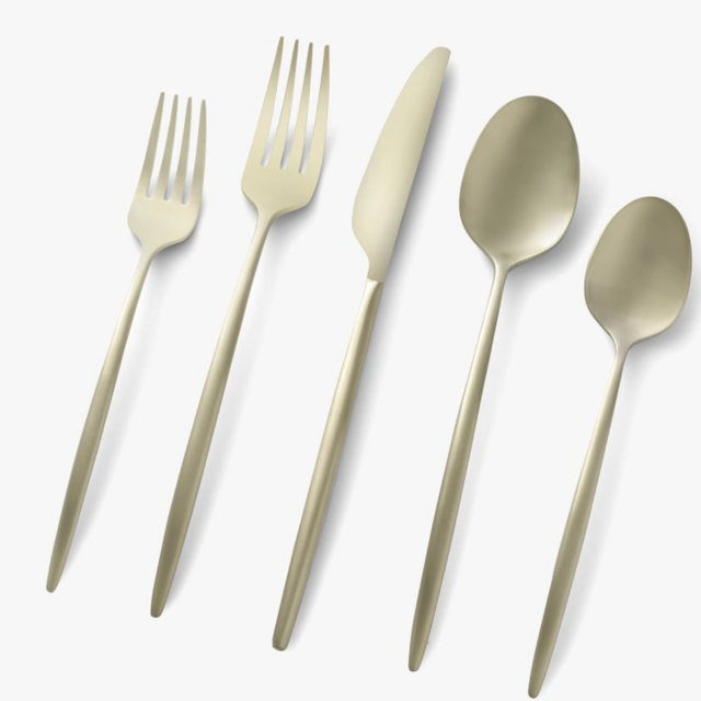 Pottery Barn Gaze 20-Piece Flatware Set in Champagne