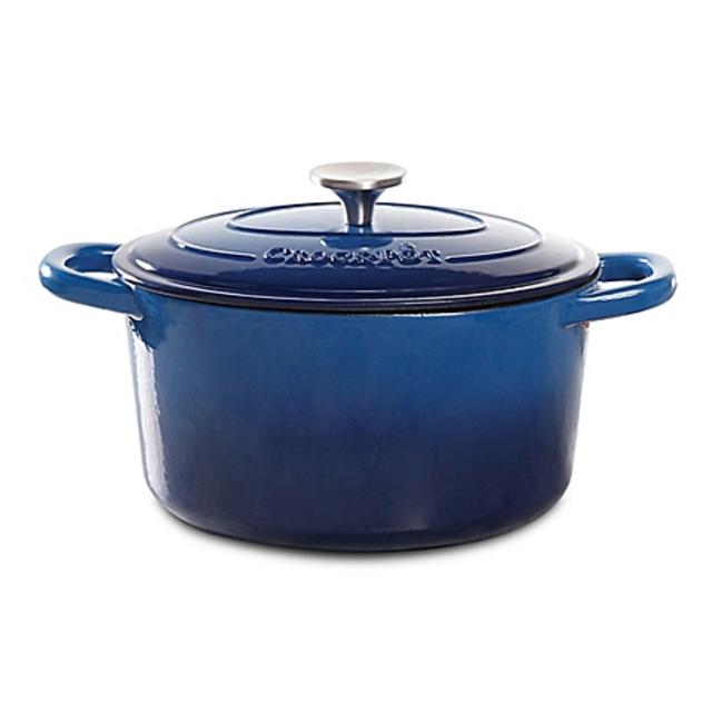 Crock-Pot® 7-Quart Round Cast Iron Dutch Oven in Blue
