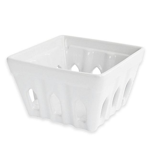 Square Berry Basket in White
