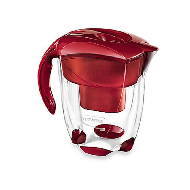 MAVEA Elemaris XL Water Filtration Pitcher in Red