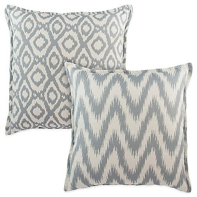 Sherry Kline Maytown Jacquard Reversible Square Throw Pillow in Grey