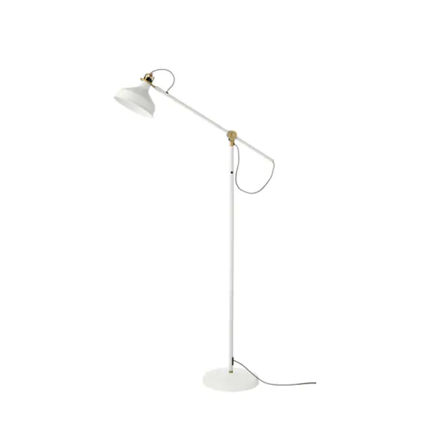 RANARP Floor/reading lamp with LED bulb, off-white