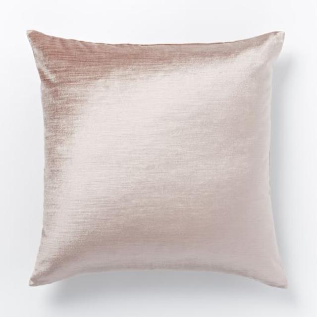 2 Cotton Luster Velvet Pillow Covers, 20"x20", Dusty Blush