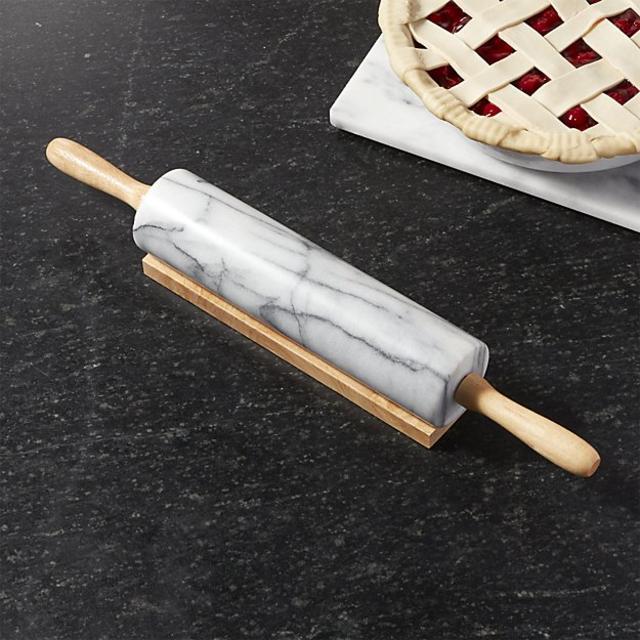 Crate and Barrel: French Kitchen Marble Rolling Pin with Stand