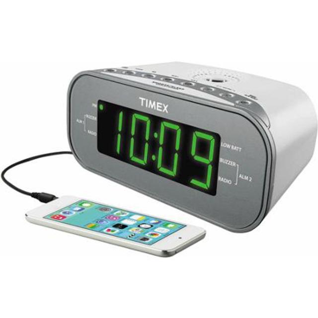 Walmart- Timex Dual Alarm Clock AM/FM Radio, White