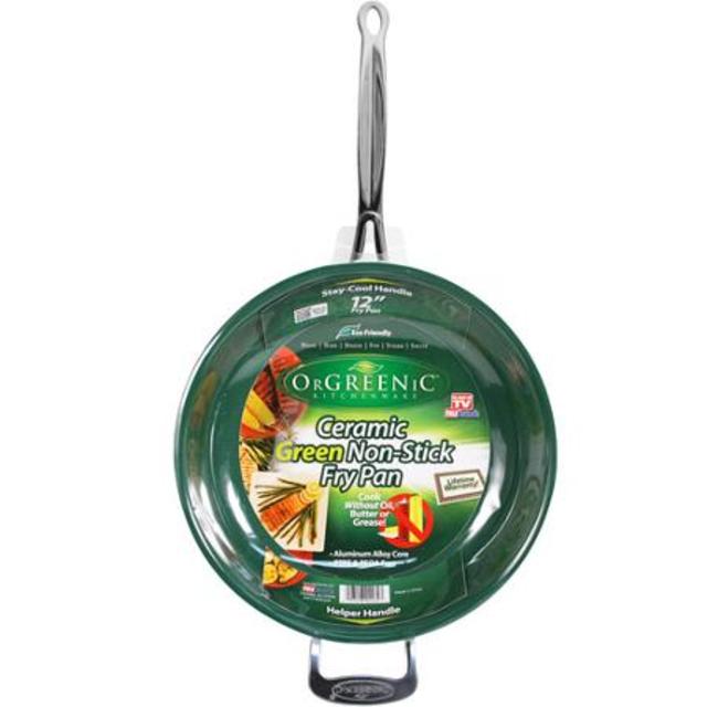 Walmart- 12" OrGREENic Porcelain Ceramic Fry Pan with Helper Handle