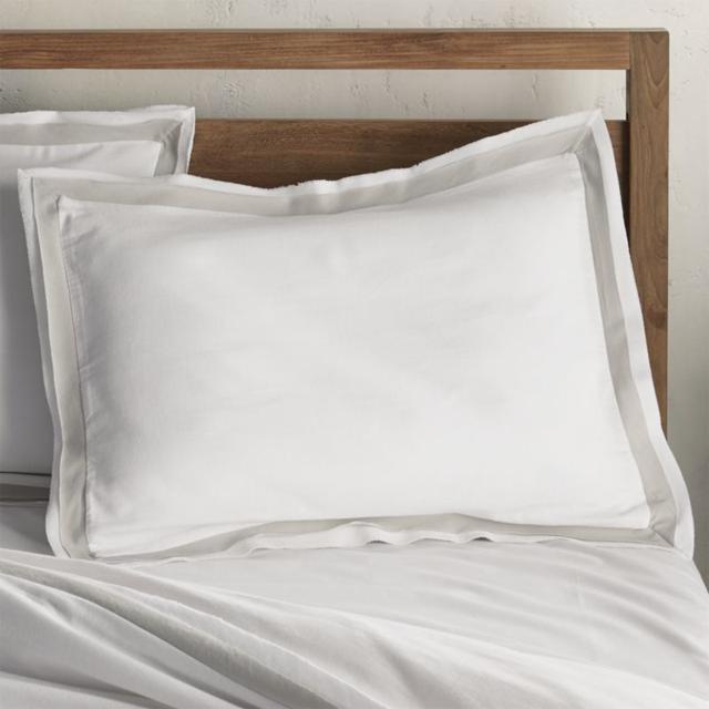 Bianca White/Grey Standard Pillow Sham