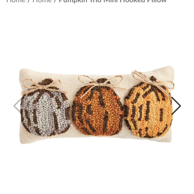 Pumpkin Trio Mini Hooked Pillow