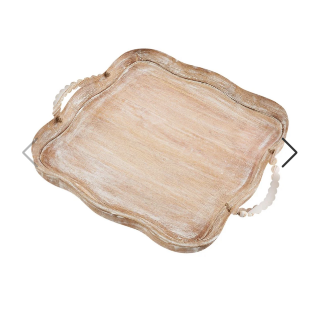 Scalloped Wood Tray