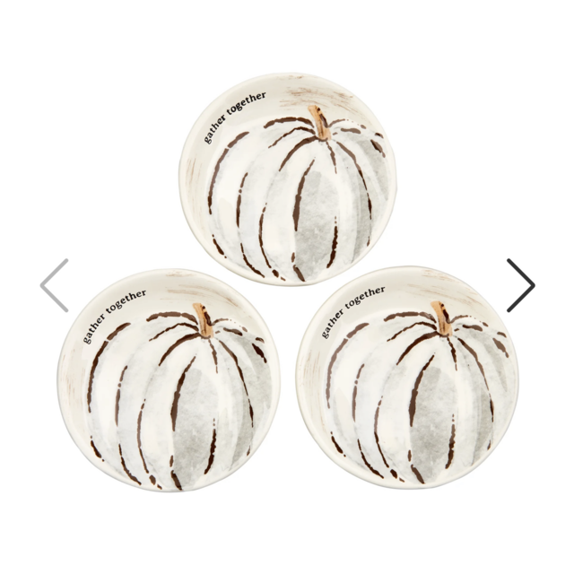 Gray Pumpkin Dipping Dish Set