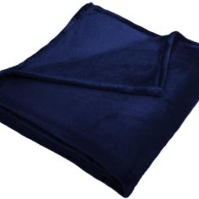 Pinzon Velvet Plush Blanket, King, Navy