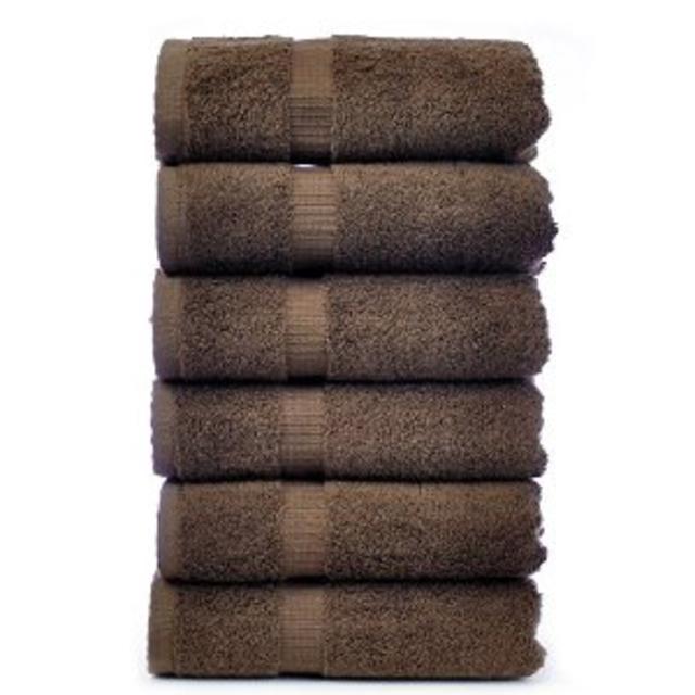 Luxury Hotel & Spa Towel 100% Genuine Turkish Cotton (Hand Towel  - Set of 6, Cocoa)