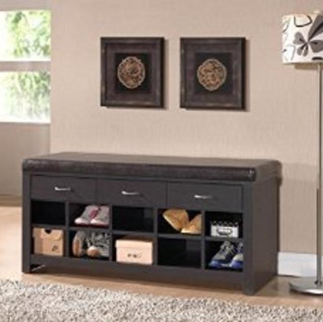 Baxton Studio Entryway Bench, Espresso