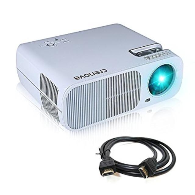 Projector, Crenova XPE600 BL20 2600 Lumens Video Projector Home Cinema Theater Projector, Support 1080P HD with 5.0 Inch LCD TFT Display + Free HDMI + 1 Year Warranty - White