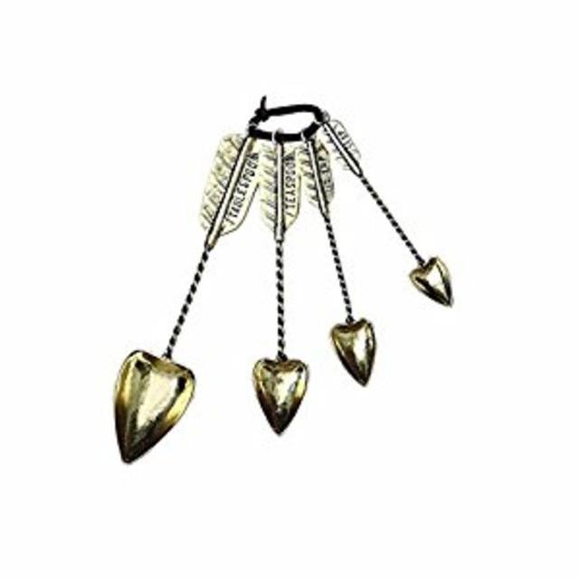 Creative Co-Op Zinc Alloy Arrow Measuring Spoons Set, Silver