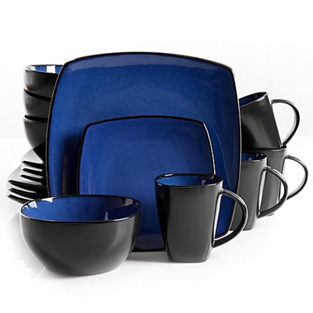 Gibson Home Amalfi 16-Piece Dinnerware Set in Blue