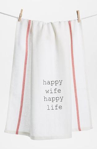 'Happy Wife Happy Life' Towel (2 for $16)