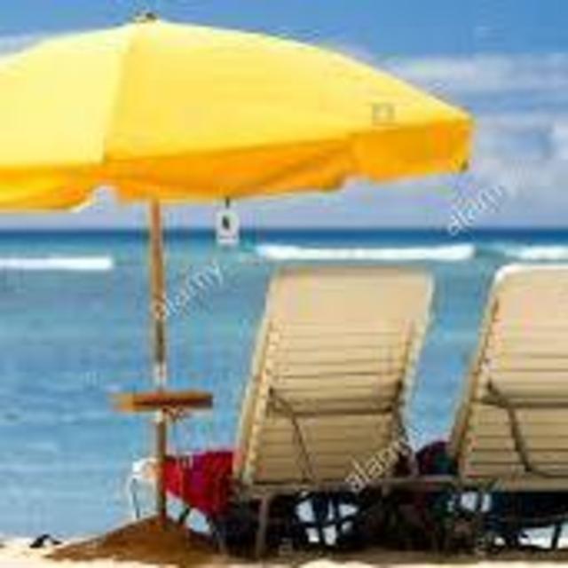Beach chair and umbrella rentals on Waikiki Beach