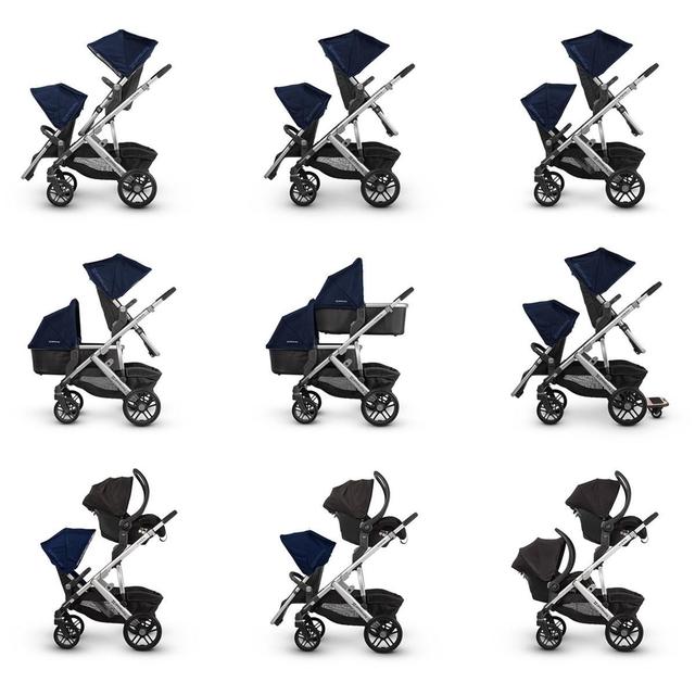 vista aluminum frame convertible complete stroller with leather trim