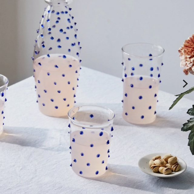 Blue Pom Tumbler - Set of Four